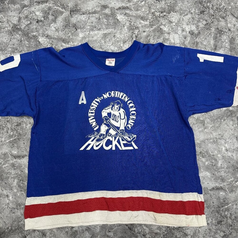 VTG Rare University of Northern Colorado UNC Bears Hockey Jersey Rawlings USA 10